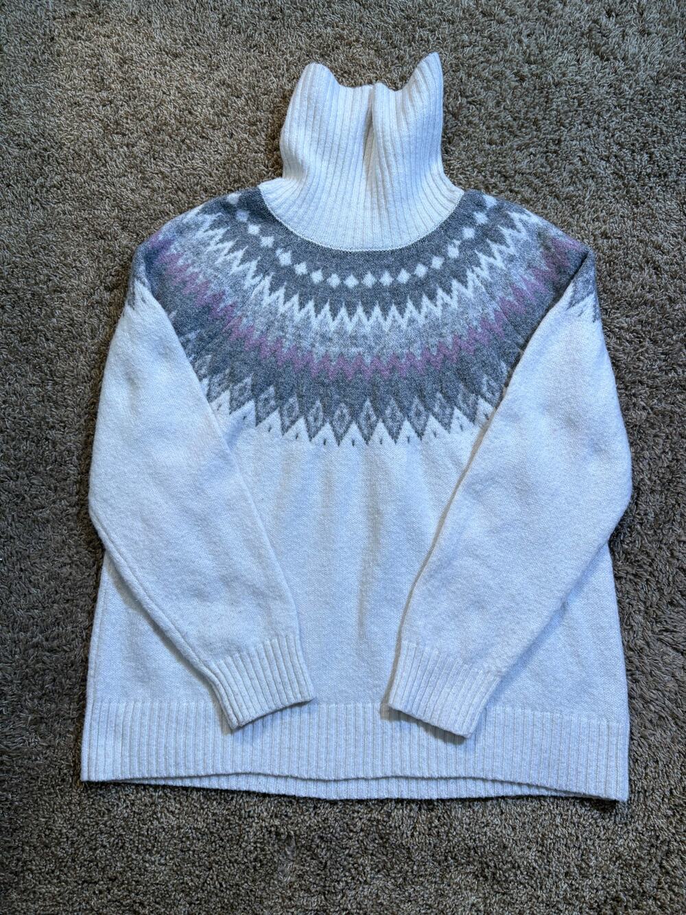 Aspen Fair Isle Turtleneck Nordic Alpine Knit Sweater Womens Size XL